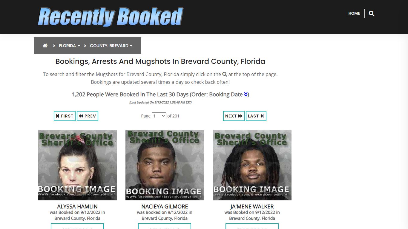 Recent bookings, Arrests, Mugshots in Brevard County, Florida